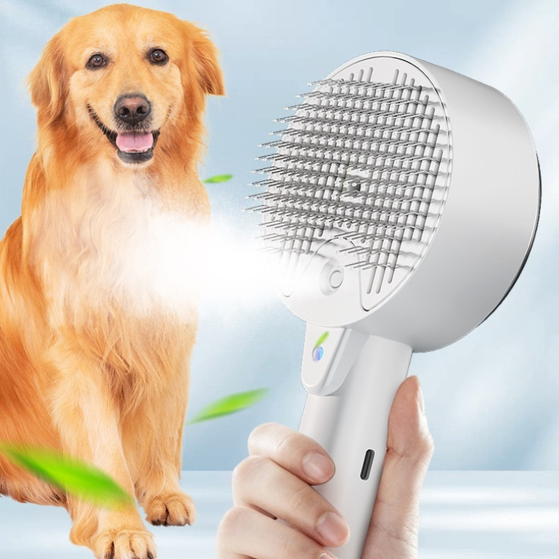 UV Pet Grooming Brush Steam Flea & Hair Remover Tool