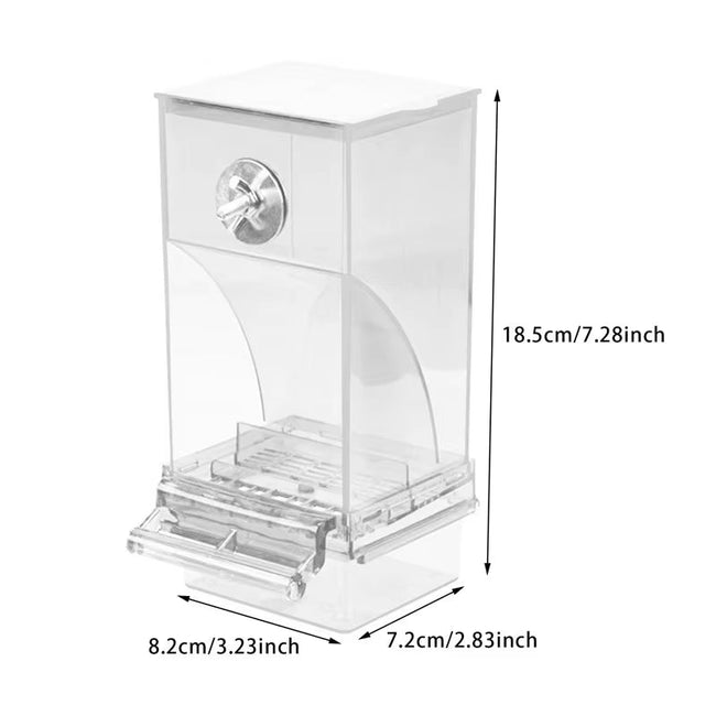 No Mess Bird Feeders Automatic Parrot Feeder Drinker Acrylic Seed Food Container Cage Accessories for Small and Medium Parakeets Hover Image