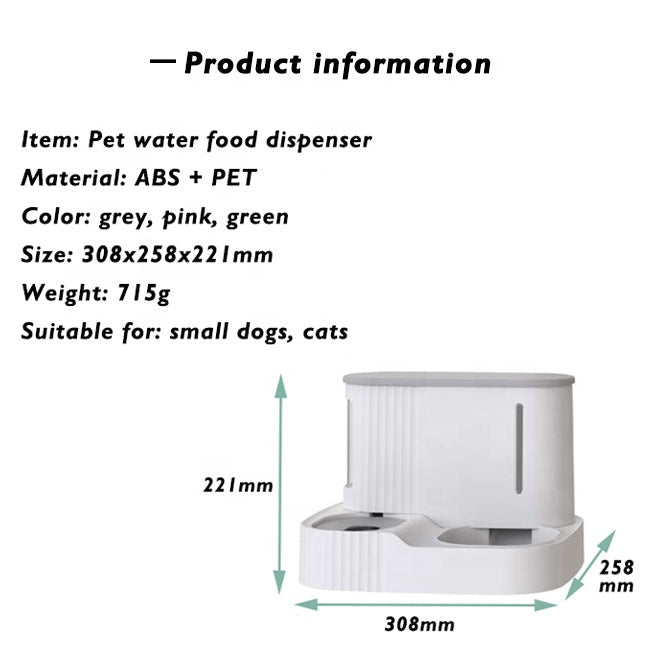 Dog and Cat storage feeder and water dispenser - Green