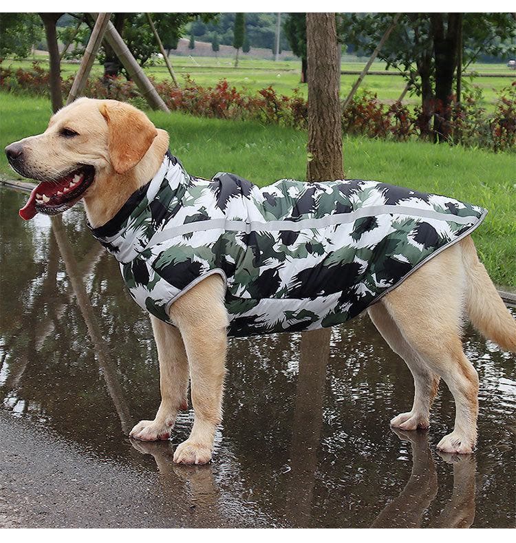 Waterproof Dog Vest — Reflective Strip, High Collar & Leash Hole