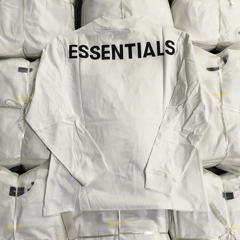 Fog Fear of God Essentials T Shirt Long Sleeve Reflective Printed Loose Base T-shirt