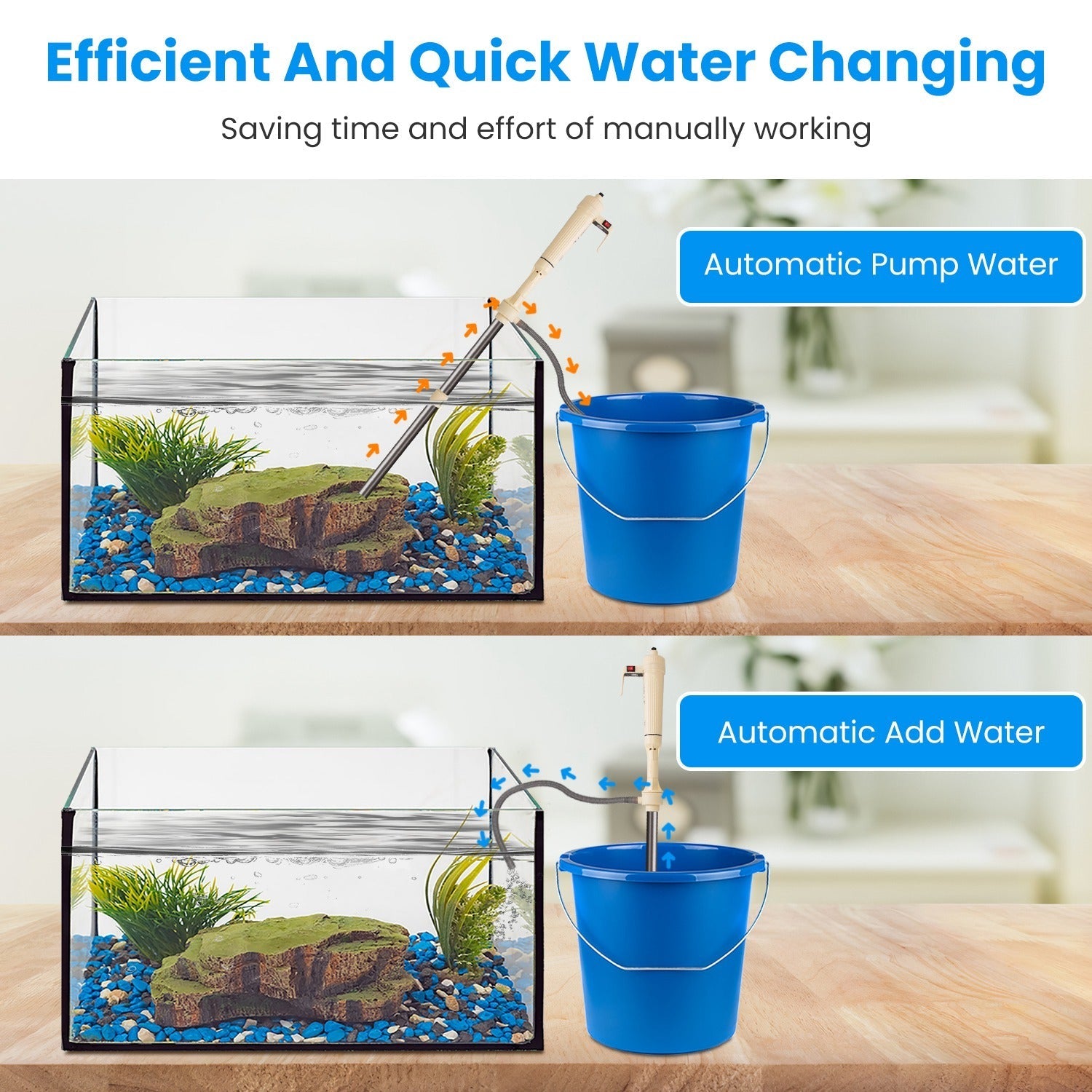 Multifunctional Electric Aquarium Vacuum Cleaner Length Adjustable
