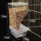 No Mess Bird Cage Feeder 2Pack Automatic Parrot Seed Feeders with Perch Acrylic Transparent Seed Food Container Cage Accessories for Small and Medium Lovebirds Parakeets