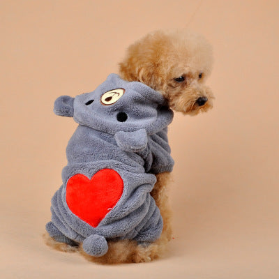 Pet Hoodie for Dogs and Cats - Cozy Bear Coral Fleece