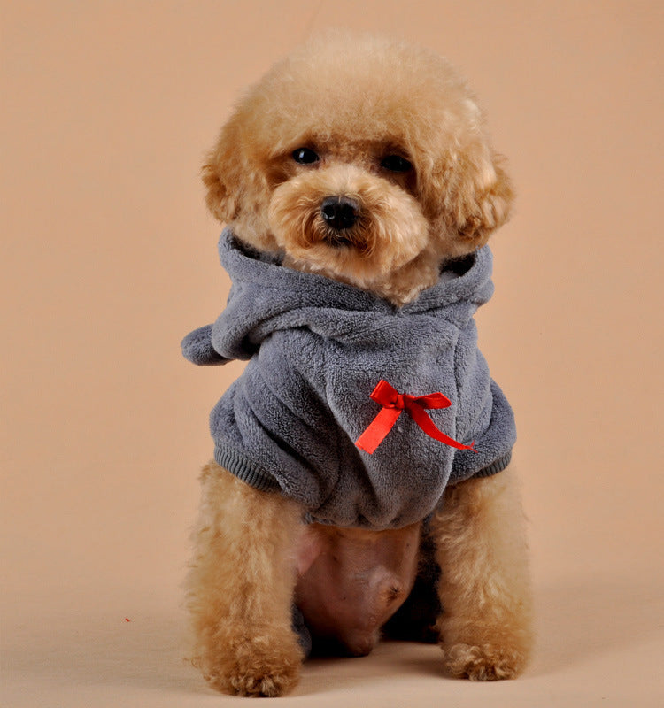 Pet Hoodie for Dogs and Cats - Cozy Bear Coral Fleece
