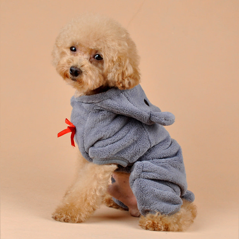 Pet Hoodie for Dogs and Cats - Cozy Bear Coral Fleece