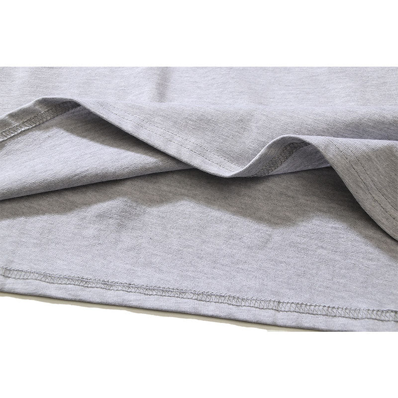 Fog Essentials T Shirts Spring Summer FOG Three-dimensional Silicone Leather Label Crew Neck Short Sleeves