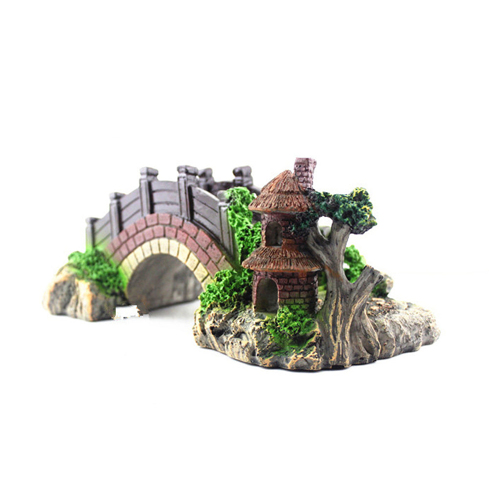 Fish Tank Decoration Retro Arch Bridge