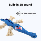 Durable Cotton Rope Dog Toy – Squeaky Animal Shapes