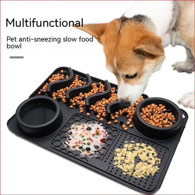Dog Silicone Licking Pad & Slow Feeder Bowl — Multifunctional Pet Feeding Main Image