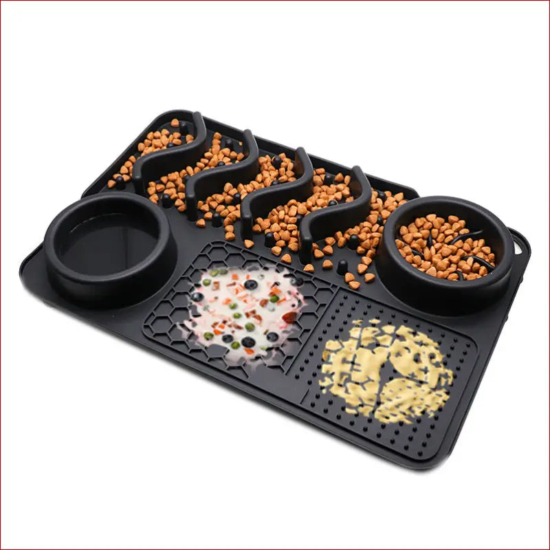 Dog Silicone Licking Pad & Slow Feeder Bowl — Multifunctional Pet Feeding