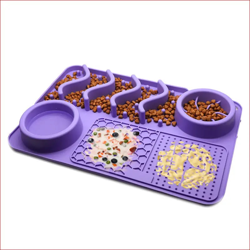 Dog Silicone Licking Pad & Slow Feeder Bowl — Multifunctional Pet Feeding