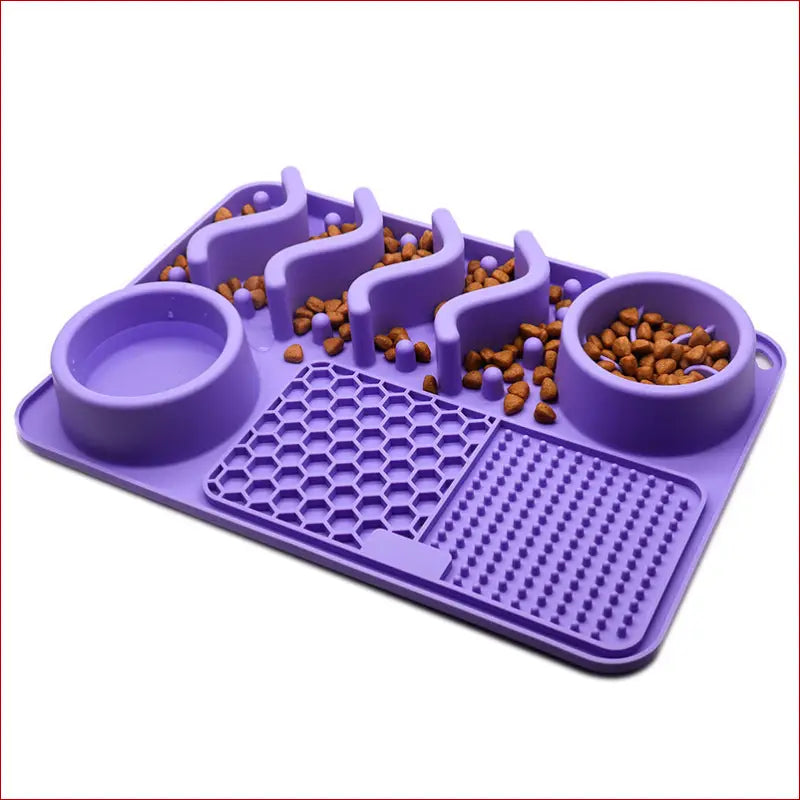 Dog Silicone Licking Pad & Slow Feeder Bowl — Multifunctional Pet Feeding