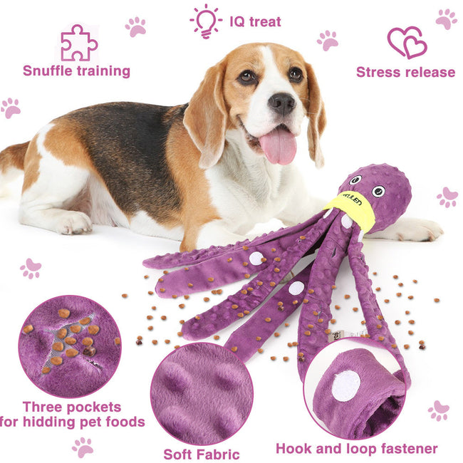 Plush Octopus Dog Snuffle Toy Chew Puzzle Enrichment Toy Main Image