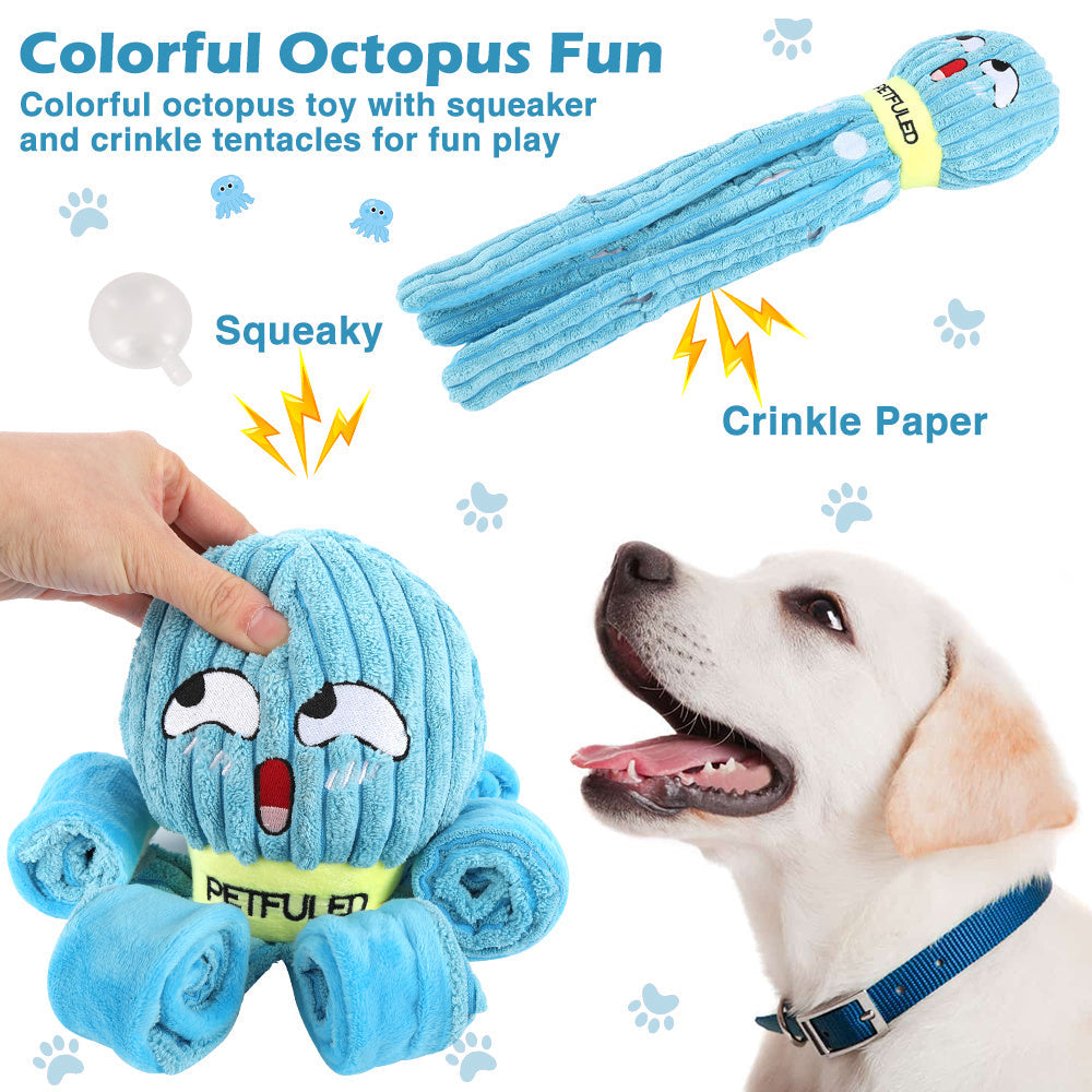 Plush Octopus Dog Snuffle Toy Chew Puzzle Enrichment Toy