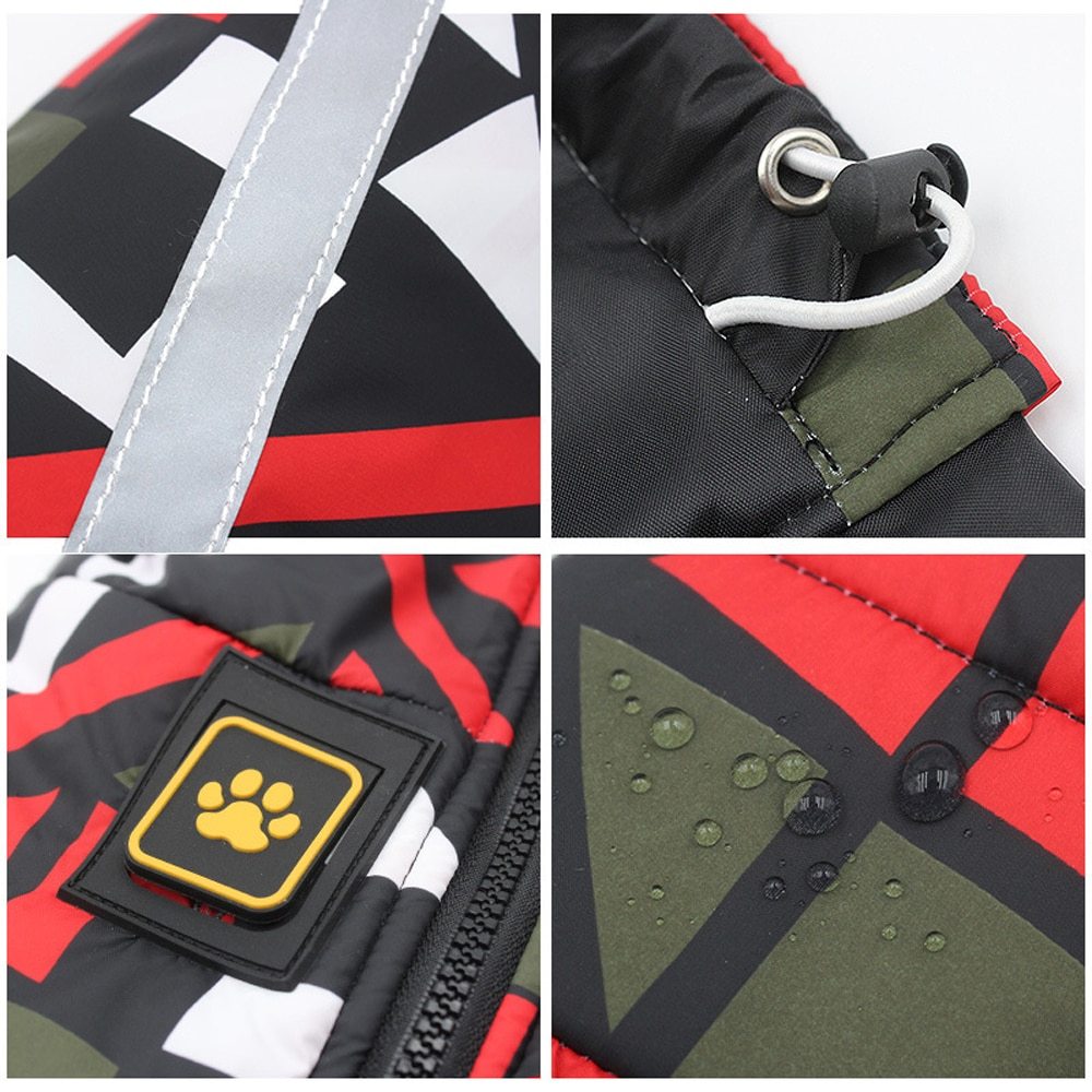 Waterproof Dog Vest — Reflective Strip, High Collar & Leash Hole