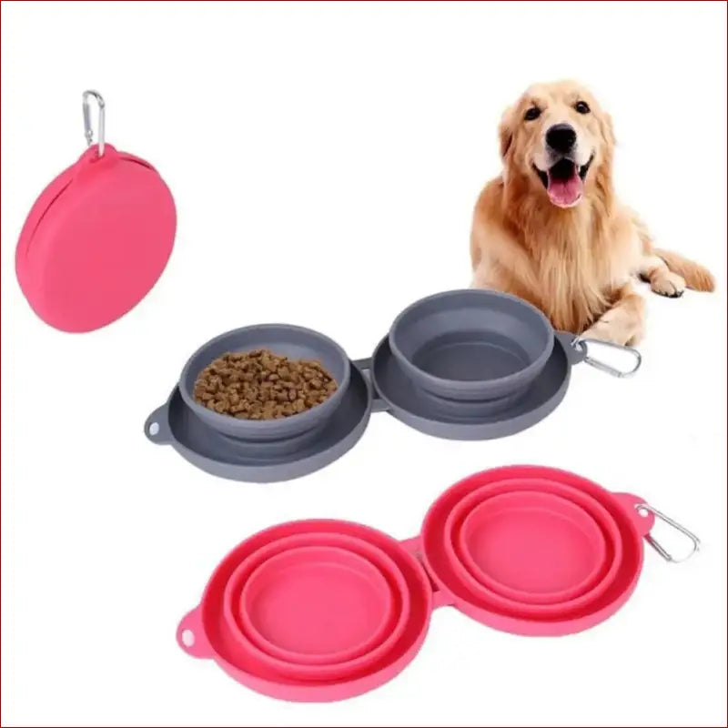 Double Collapsible Pet Bowls – Food & Water Feeding Solution
