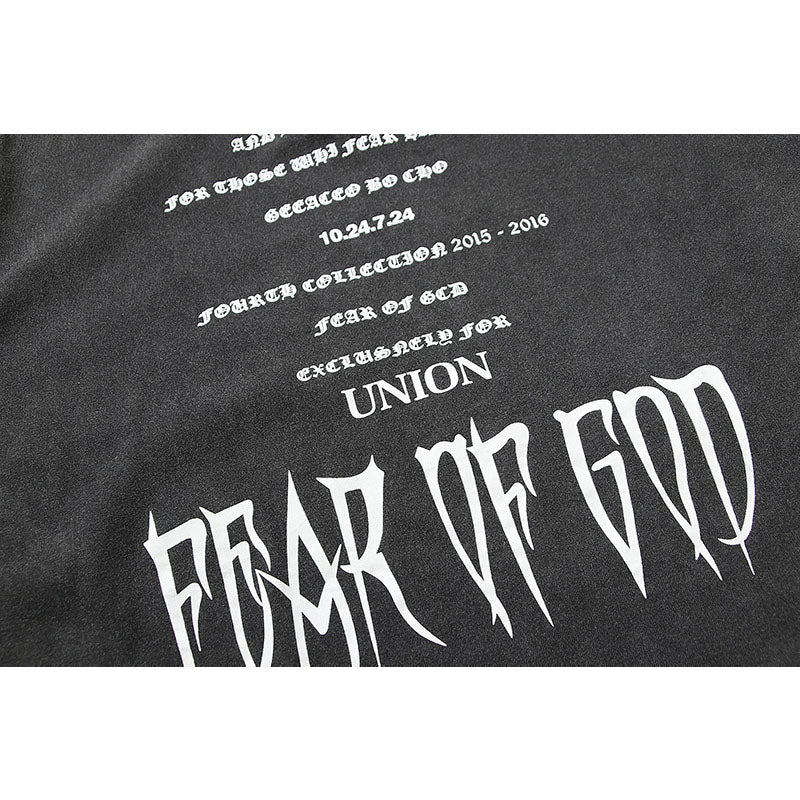 Fog Essentials T Shirts Spring and Summer FOG Washing Water Old Crew Neck Short Sleeves