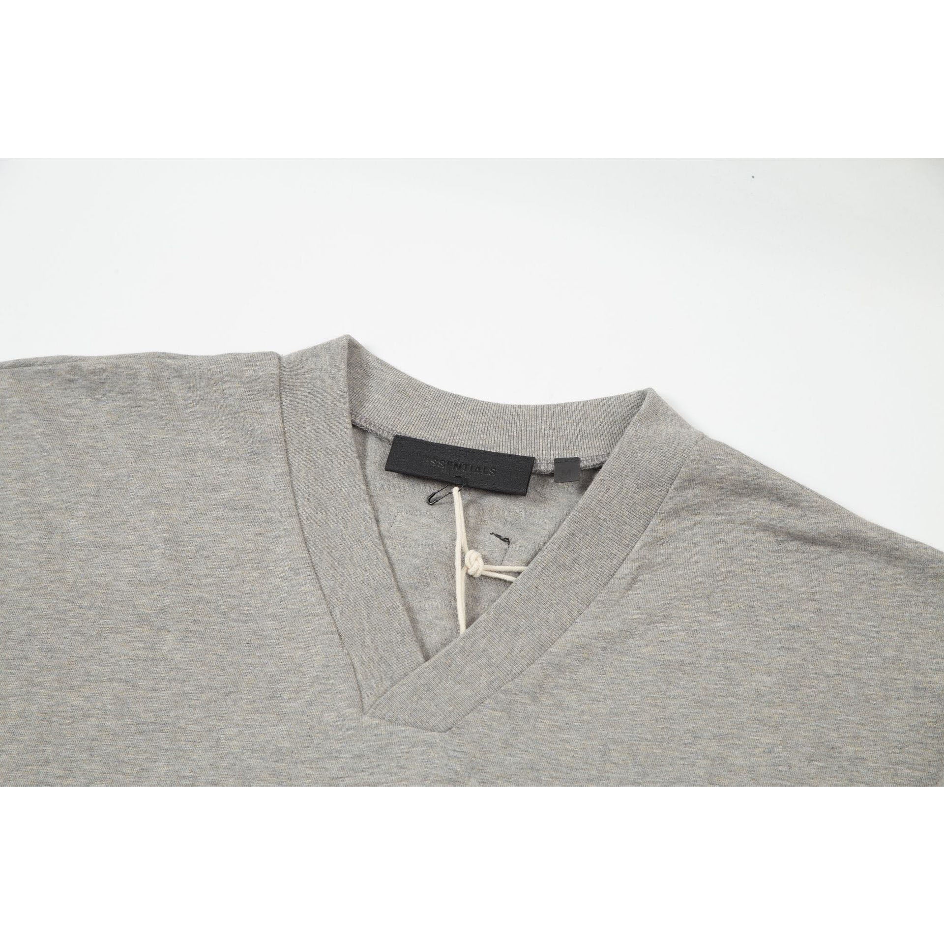Fog Essentials T Shirts Spring/Summer FOG Season 9 Double Line Plastic Letter V-Neck Short Sleeves