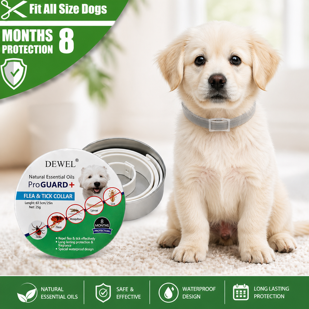 Natural Flea and Tick Collar 8-Month Protection for All Pets