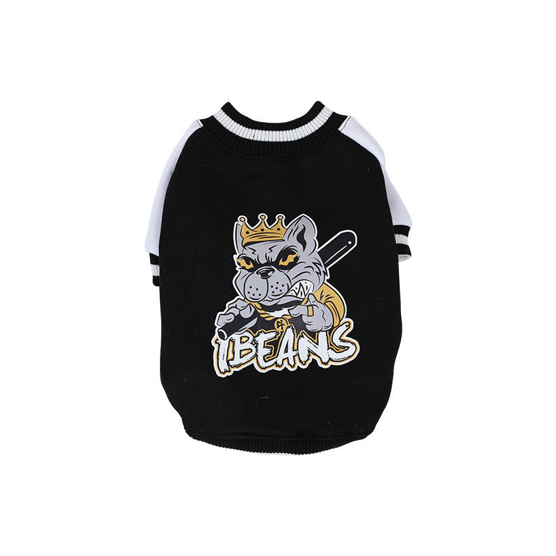 Pet Baseball Shirt for Dogs and Cats - Fleece Lined Warm