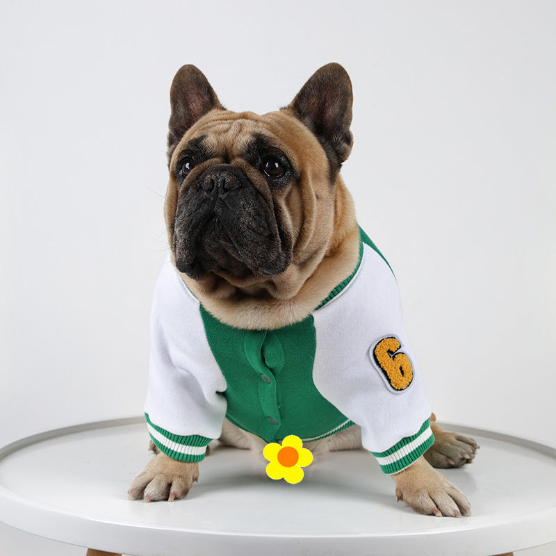 Pet Baseball Shirt for Dogs and Cats - Fleece Lined Warm