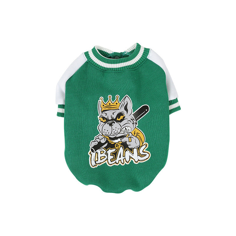 Pet Baseball Shirt for Dogs and Cats - Fleece Lined Warm