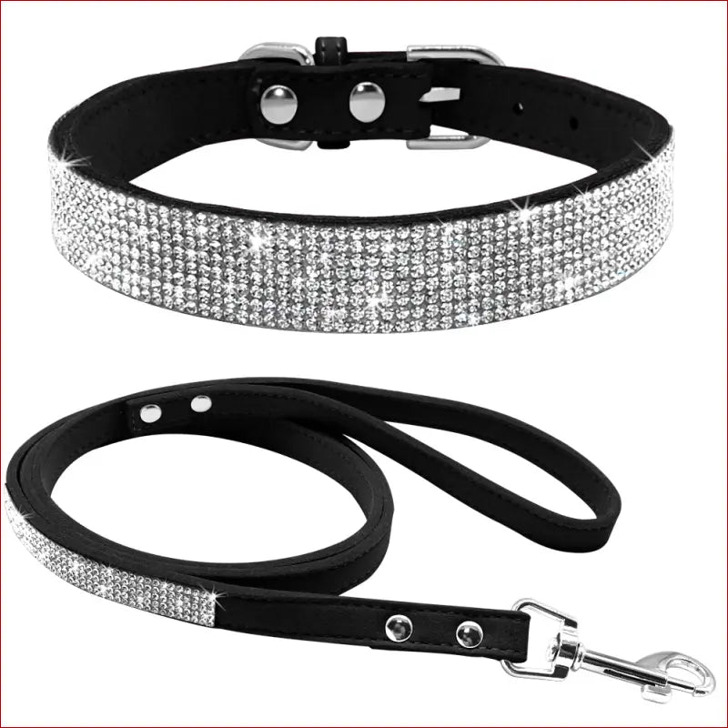 Dog Collar with Shiny Diamond Pattern – Stylish Pet Accessory