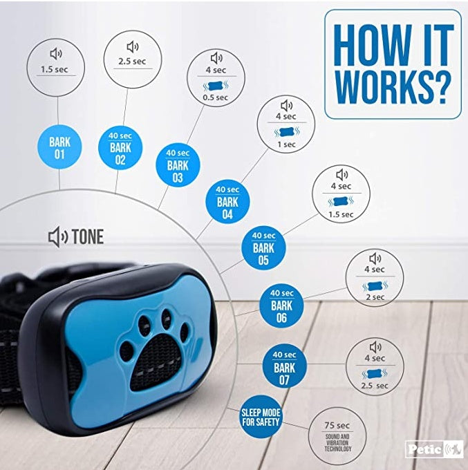 Smart No Bark Dog Collar – Sound and Vibration Trainer