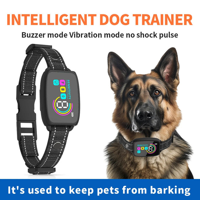 Smart Rechargeable Anti-Bark Dog Collar HD Display & Waterproof Main Image