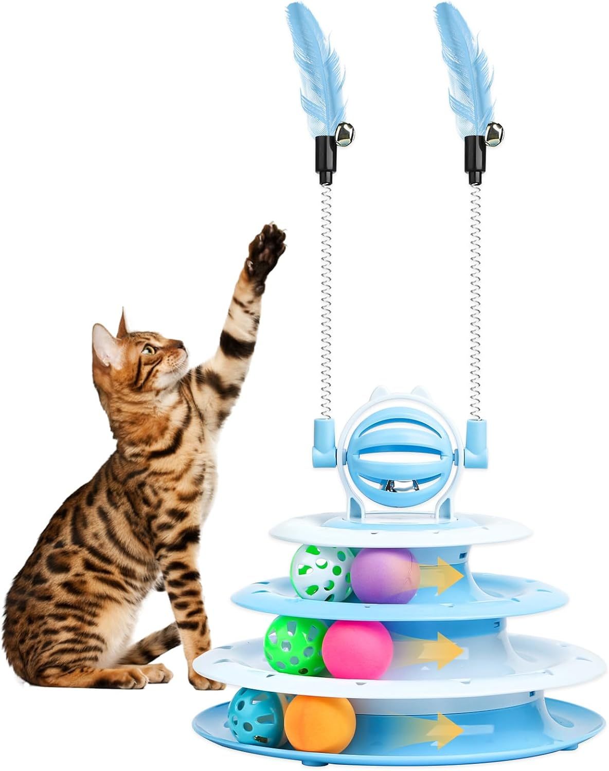 Interactive Cat Puzzle Toy with Ball for Indoor Kitten Fun