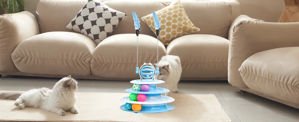 Interactive Cat Puzzle Toy with Ball for Indoor Kitten Fun