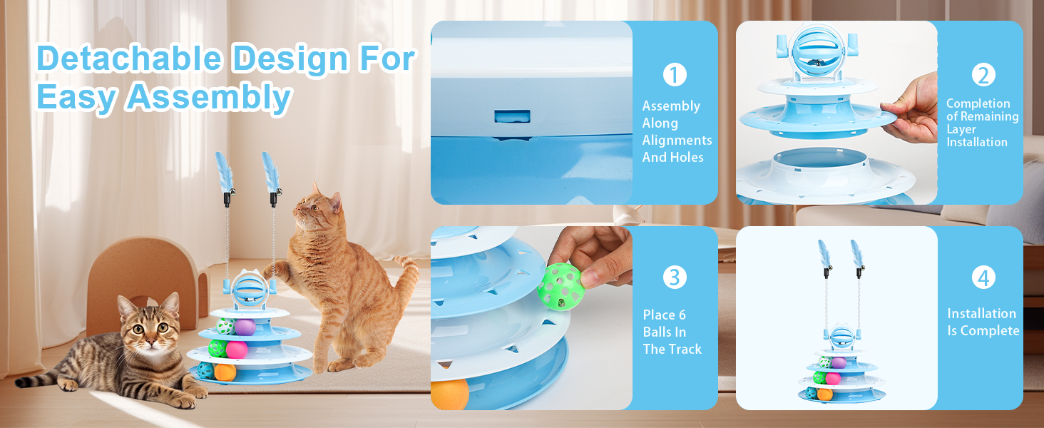 Interactive Cat Puzzle Toy with Ball for Indoor Kitten Fun
