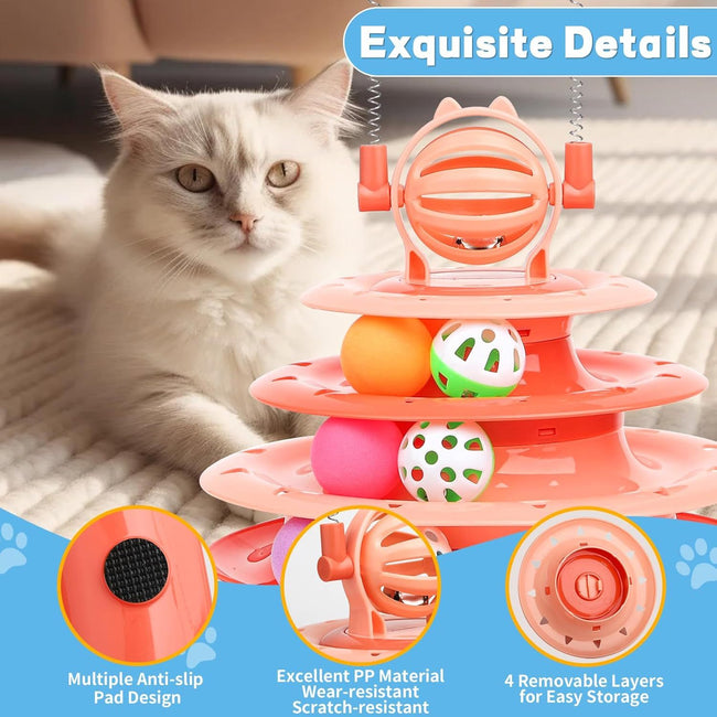 Interactive Cat Puzzle Toy with Ball for Indoor Kitten Fun Main Image