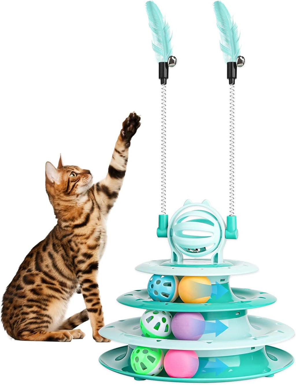 Interactive Cat Puzzle Toy with Ball for Indoor Kitten Fun