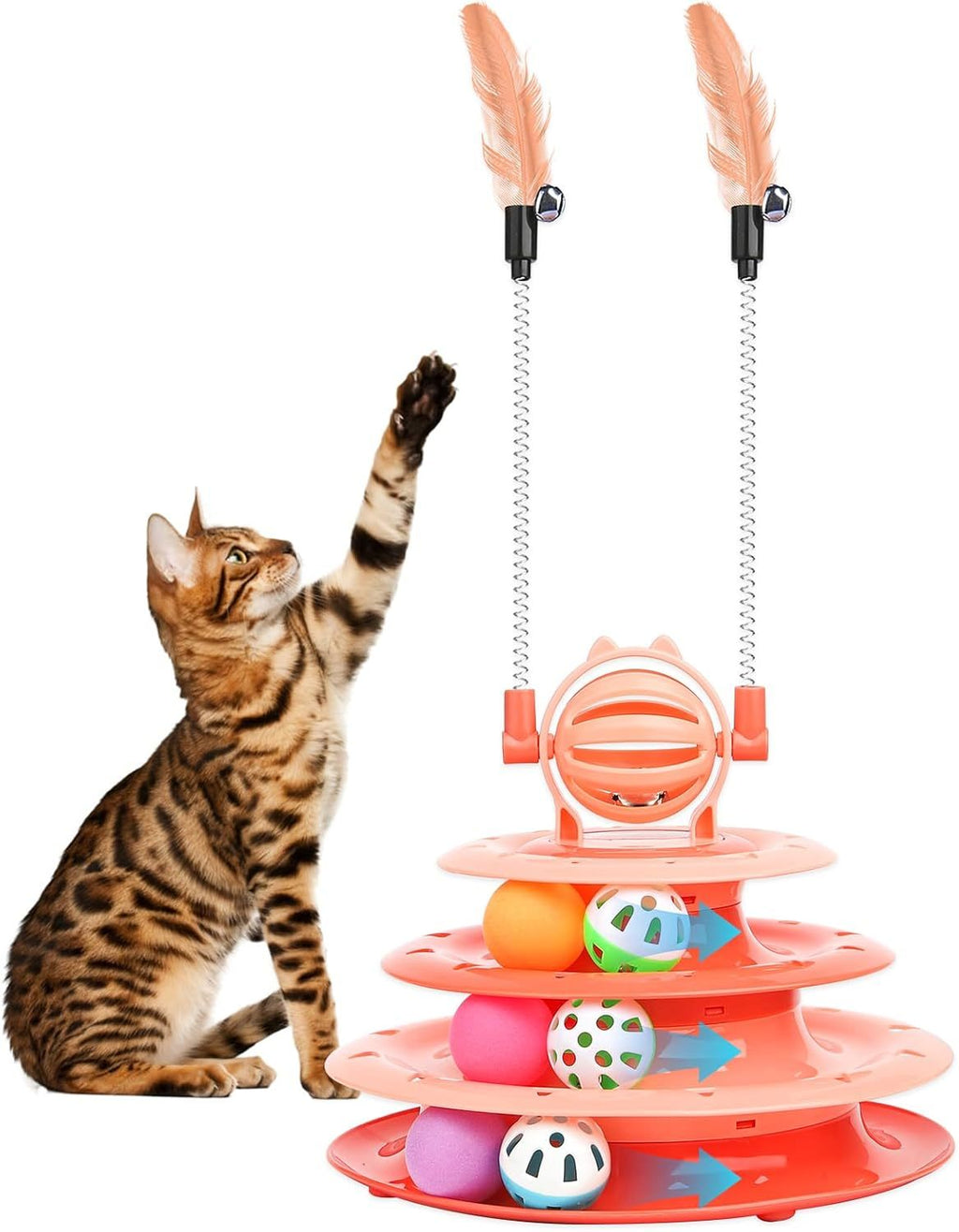 Interactive Cat Puzzle Toy with Ball for Indoor Kitten Fun