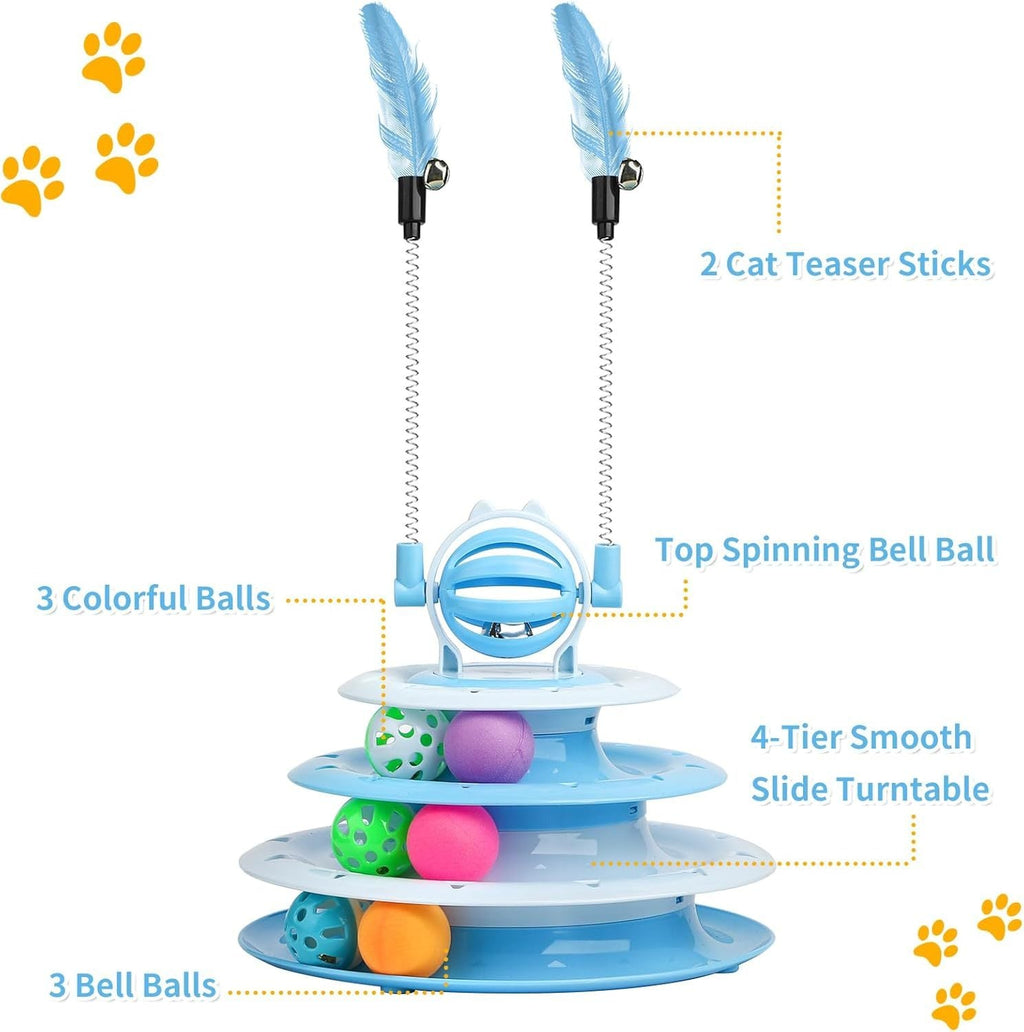Interactive Cat Puzzle Toy with Ball for Indoor Kitten Fun