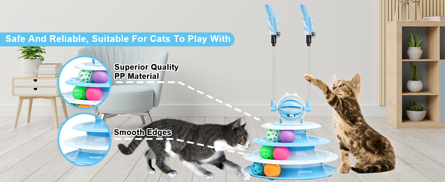 Interactive Cat Puzzle Toy with Ball for Indoor Kitten Fun