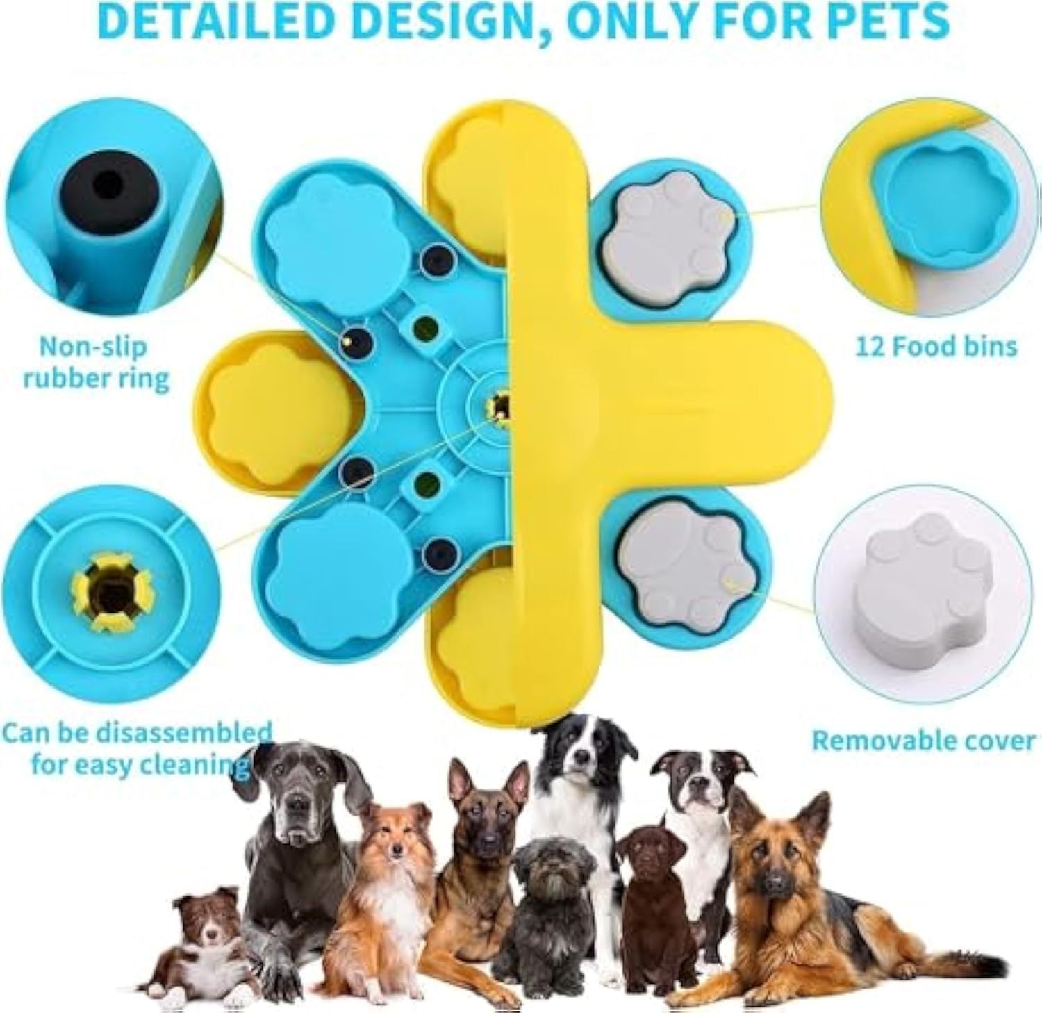 Interactive Twister Dog Puzzle Feeder Enrichment Toy