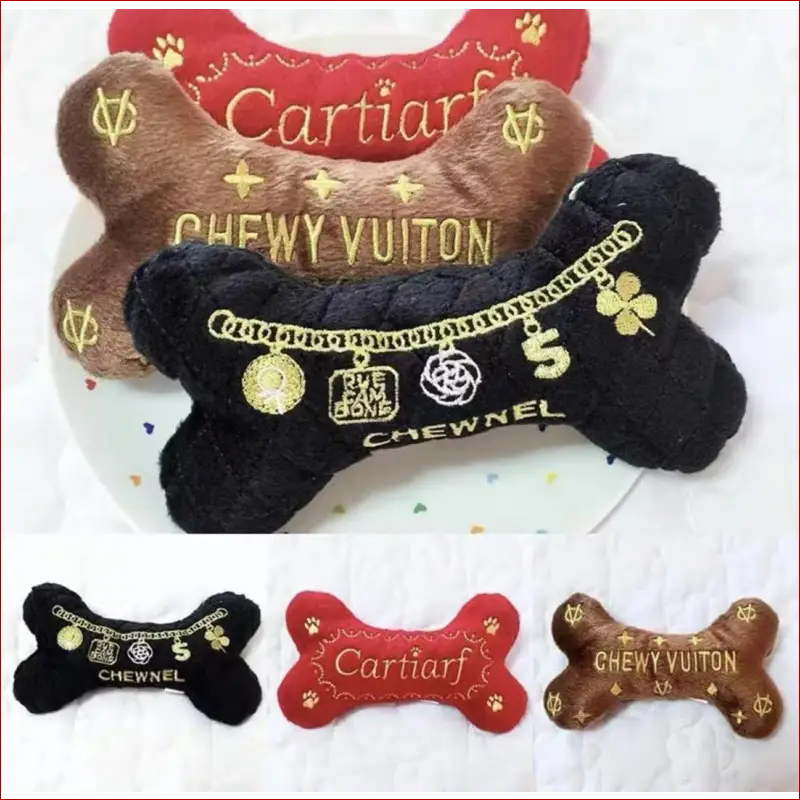 Plush Bone Dog Toy – Interactive Chew Toy with Sound