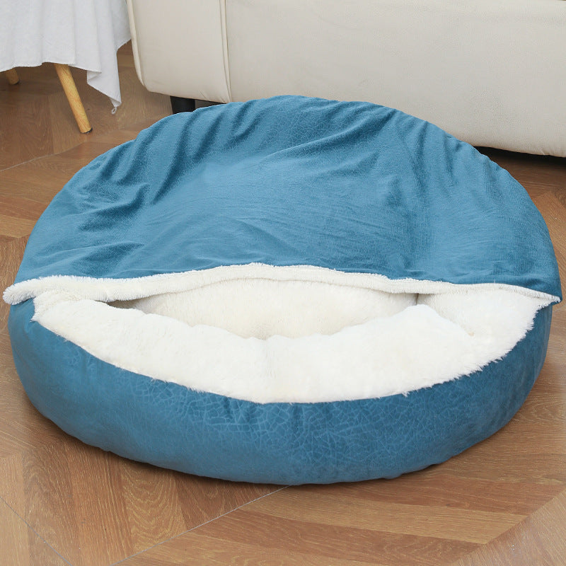 Orthopedic Dog Bed with Cozy Hood Warm & Waterproof Nest