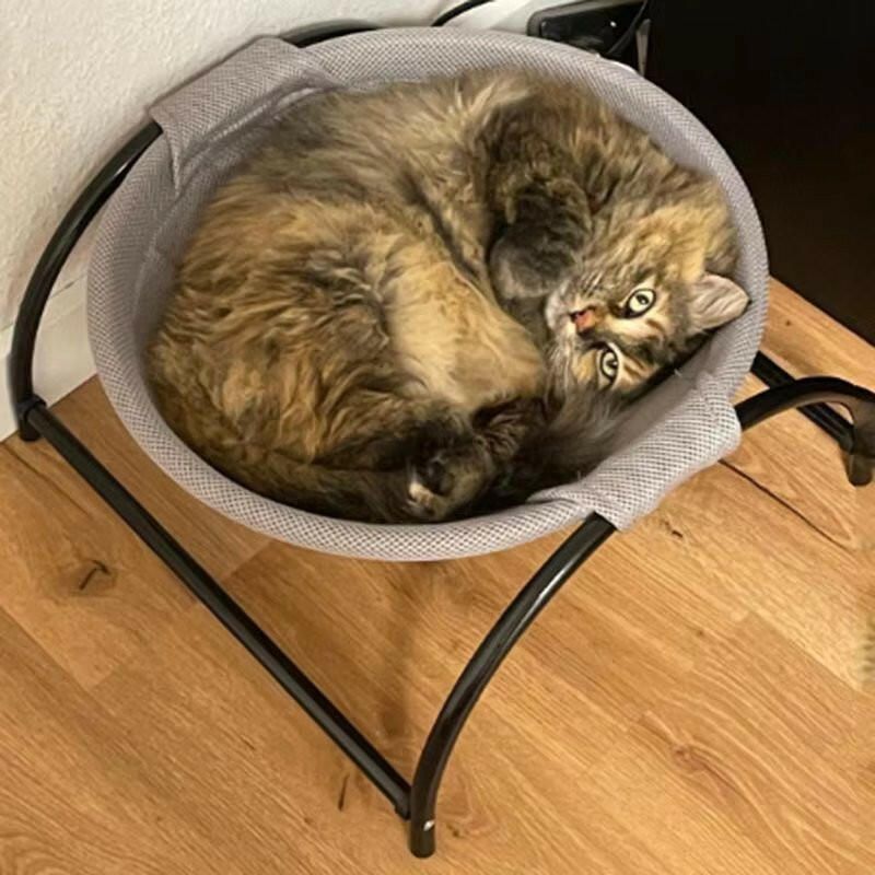 Elevated Outdoor Indoor Cat Hammock - Breathable Mesh Design