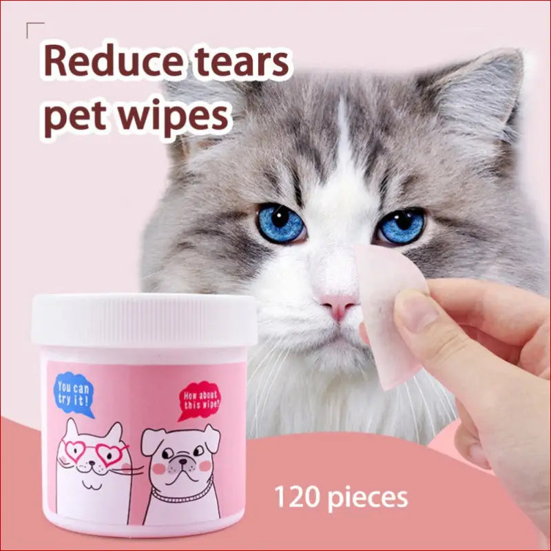 Pet Eyes Cleaning Wipes – 120 Non-Woven Wipes for Care