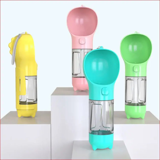 Pet Water Bottle Feeder & Garbage Bag Storage in One Main Image