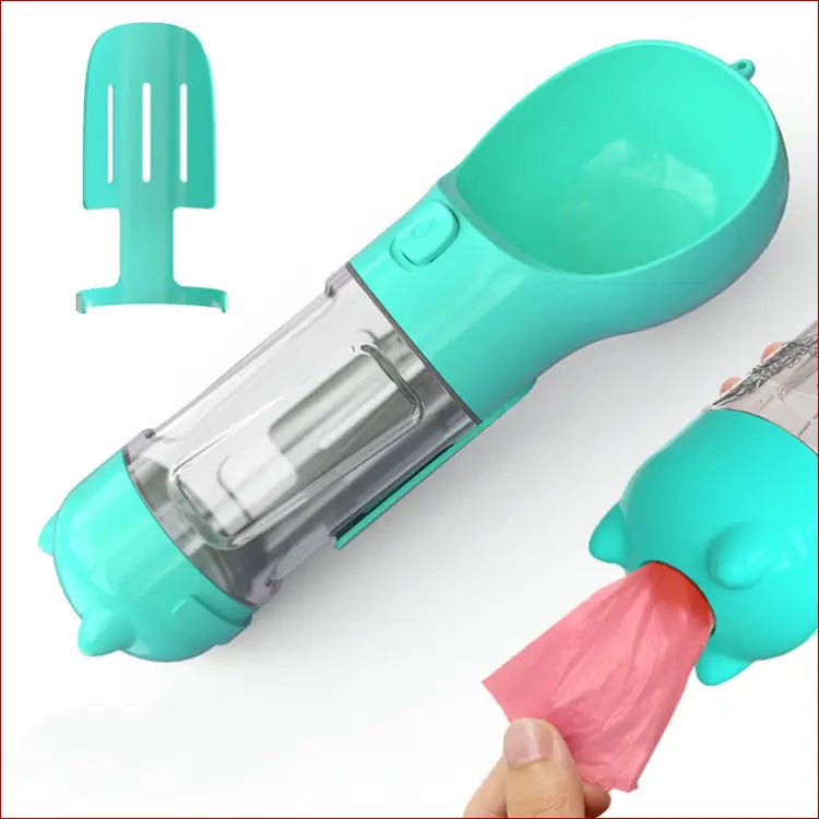 Pet Water Bottle Feeder & Garbage Bag Storage in One