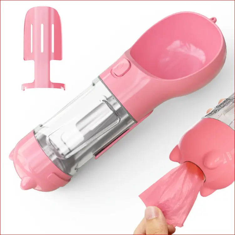 Pet Water Bottle Feeder & Garbage Bag Storage in One