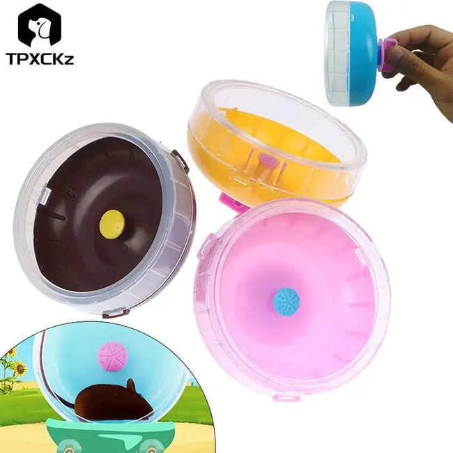 1pcs 11cm Hamster Wheel Small Animal Running Disc Toys Cute Plastic Jogging Exercise Wheel Pet Cage Accessories Hover Image