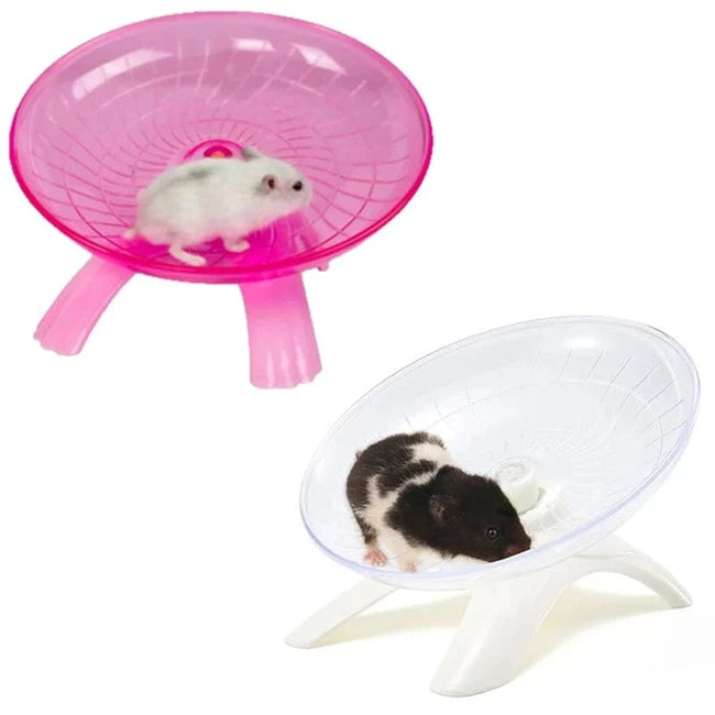 1pcs Pet Hamster Running Wheel Mute Flying Saucer Steel Axle Wheel Running Disc Toys Cage Exercise Small Animals Accessories Hover Image