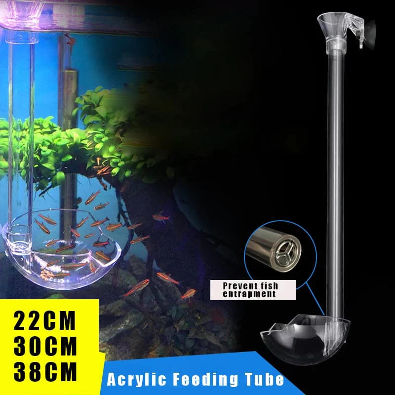 Acrylic Feeder Tube Dish Transparent Fish Tank Shrimp Snail Food Feeder Bowl Feeding Aquarium Accessories Shrimp Feeders