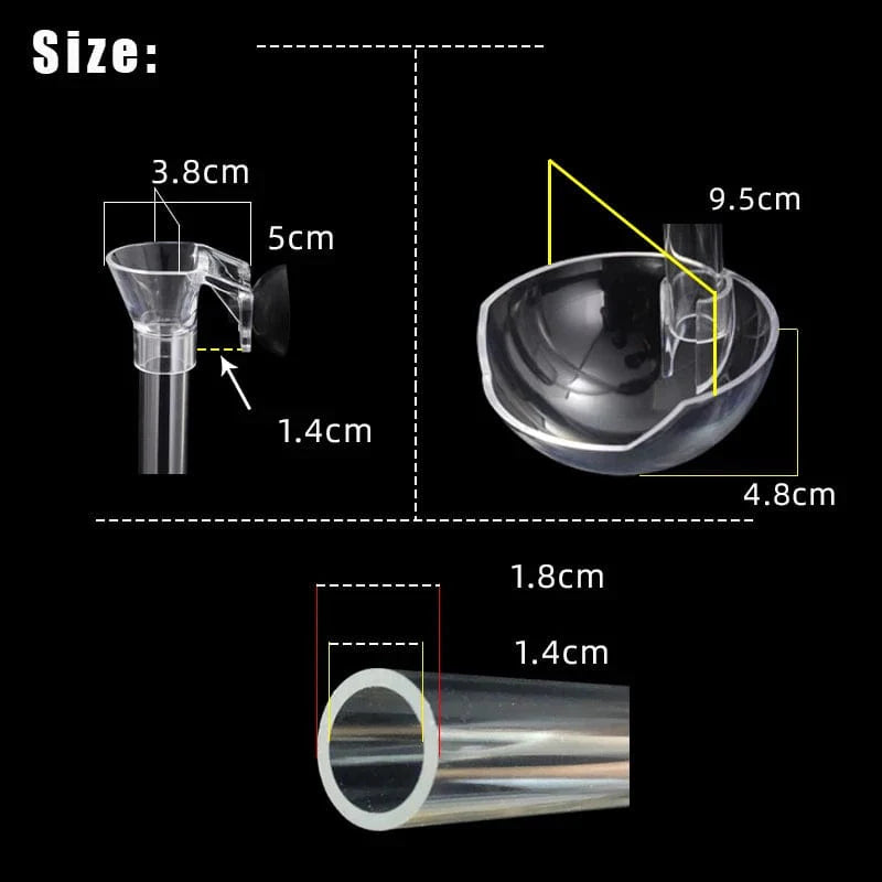 Acrylic Feeder Tube Dish Transparent Fish Tank Shrimp Snail Food Feeder Bowl Feeding Aquarium Accessories Shrimp Feeders